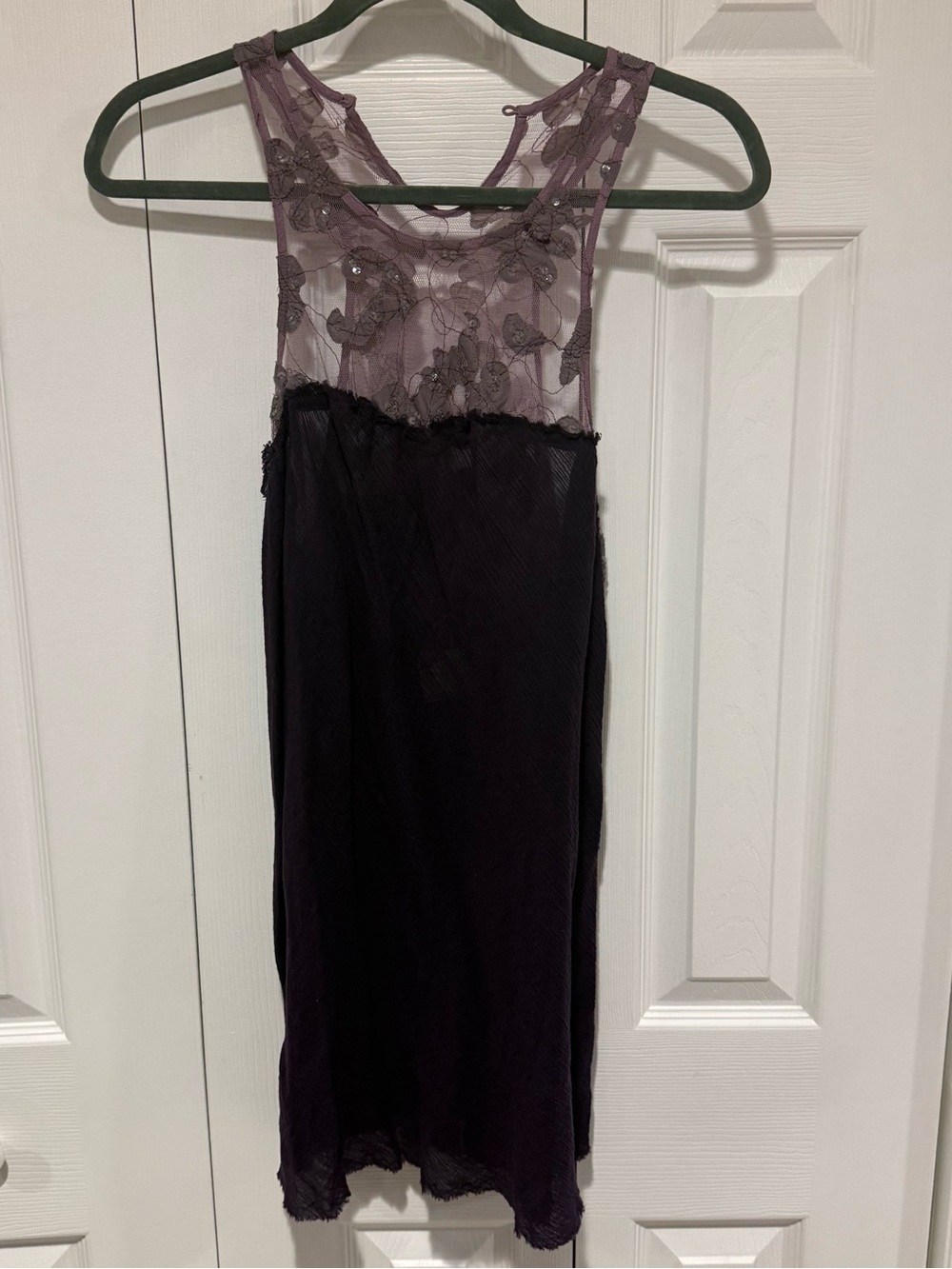 Free People Women's Lace-Yoke Slip Dress in Plum